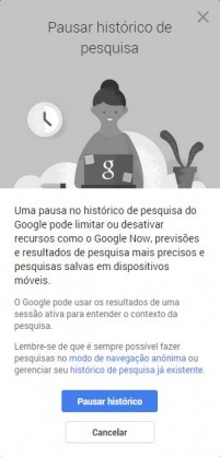 Pausar Histórico do Google